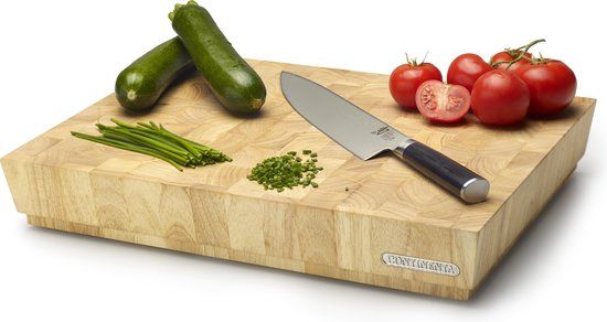 Continenta Hakblok - Rubberwood - 40 x 30 x 7.3cm - Anti-slip - Antibacterieel