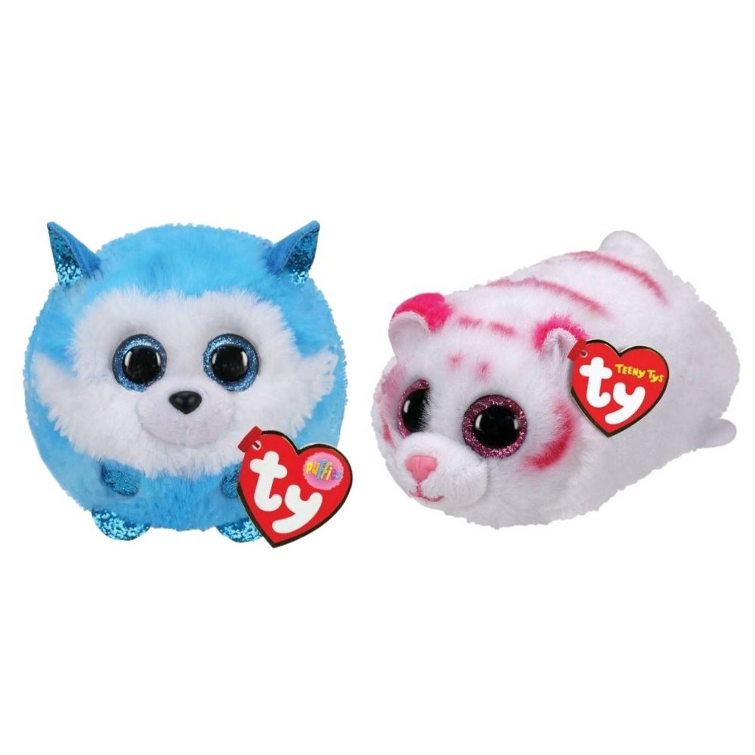 TY - Knuffel - Teeny Puffies - Prince Husky & Tabor Tiger