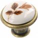 Gedotec Bouton de meuble OLGA en porcelaine & métal, Ø 26,5 mm, laiton antique / rose d'automne