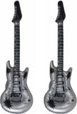 Henbrandt Opblaasbare speelgoed gitaar - Set van 2x stuks - feestartikel - zilver - 106 cm