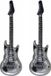 Henbrandt Opblaasbare speelgoed gitaar - Set van 2x stuks - feestartikel - zilver - 106 cm