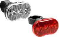 Benson LED fietslamp set - rood / wit - waterbestendig - 3 functies - incl. batterijen