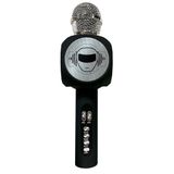 LEXIBOOK Draadloze microfoon met luidspreker en verlichting, Bluetooth, voice changer functie, lichteffecten, micro SD-slot, USB, zwart/zilver, MIC260LXB