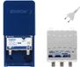 EDISION MAK-100 antenneversterker 1UHF 10-25db 107dBmV 24V voor digitale terrestrische DVB-T/T2 met 5G LTE filter + voeding 24V 200mA F 2 uitgangen