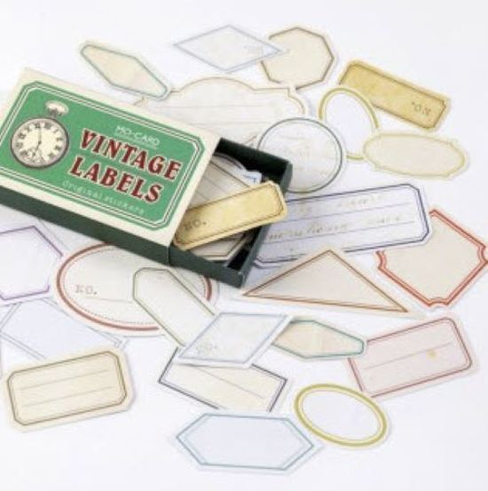 Memo Card Vintage Labels - Etiket - Doosje met stickers