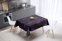 Bonamaison Tafelkleed, Anti-Mold, Sneldrogend, Waterdicht, 100% Polyester Tafellaken, Paars, zwart, 140 x 140 Cm
