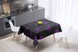 Bonamaison Tafelkleed, Anti-Mold, Sneldrogend, Waterdicht, 100% Polyester Tafellaken, Paars, zwart, 140 x 140 Cm