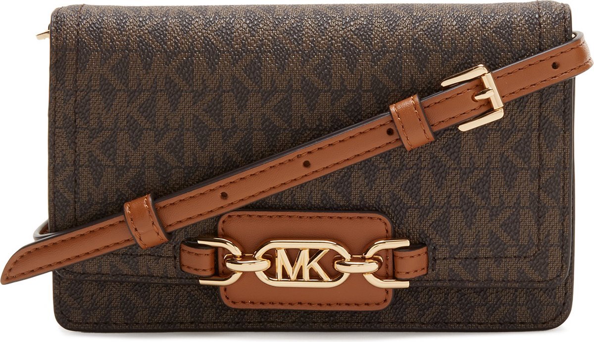 Michael Kors Heather Dames Clutch Crossbody tas - Bruin