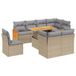 vidaXL 9-delige Loungeset met kussens, polyrattan, beige
