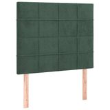 vidaXL Hoofdeind & Voeteind Donkergroen Polyester/Hout 800 mm x 50 mm x 1180 mm