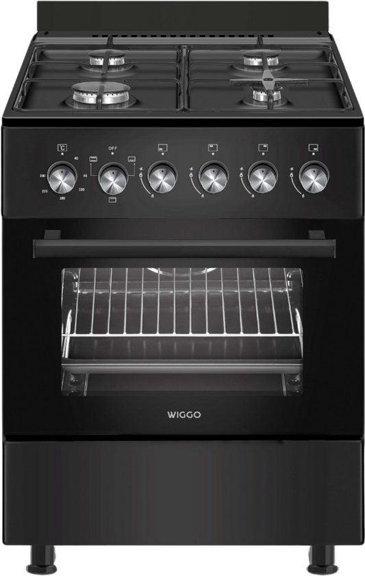 Wiggo WO-E603R(BB) Serie 3 - 60 cm Gasfornuis - Zwart