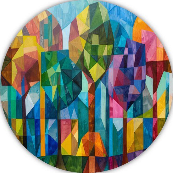 Merkloos / Sans marque Forex Wall Circle - City Landscape - Modern Style - 60x60cm