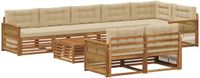 vidaXL Hoek loungeset 4-zits Acacia hout Natuurlijk en beige