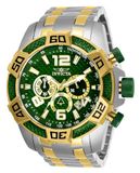Invicta Heren Pro Diver Quartz Horloge Roestvrij Staal Twee Tone Blauw Groene Wijzerplaat 26 (Model: 25855, 25857), Goud/roestvrij staal, Armband