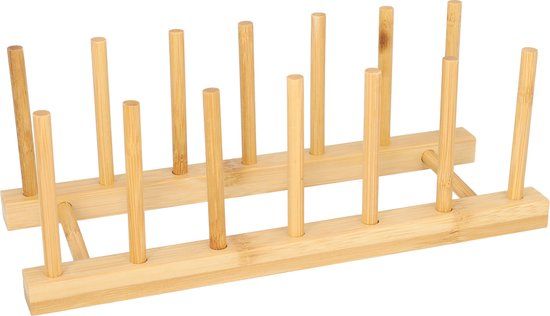 QUVIO Pannendekselhouder - Bamboe - Voor 6 deksels