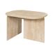 Home Deco Factory Table basse effet pierre travertin blanc et beige