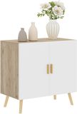 HOMCOM Dressoir - Panneau de particules - 76x41,2x74cm - Bois naturel
