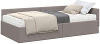 vidaXL Hoekbedframe met Matras 2 st Taupe 80 x 200 cm Stof