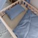 LILIMAUS Housse de couette enfant 100 x 135 cm avec taie d'oreiller 40 x 60 cm - mousseline coton - bleu