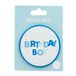 Talking Tables Blauwe Verjaardag Jongen Badge met Pin-8cm Party Accessoire voor Speciale Vieringen