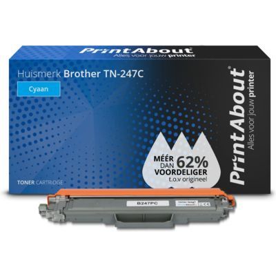 PrintAbout Huismerk TN-247C Cyaan Toner | Compatibel met Brother