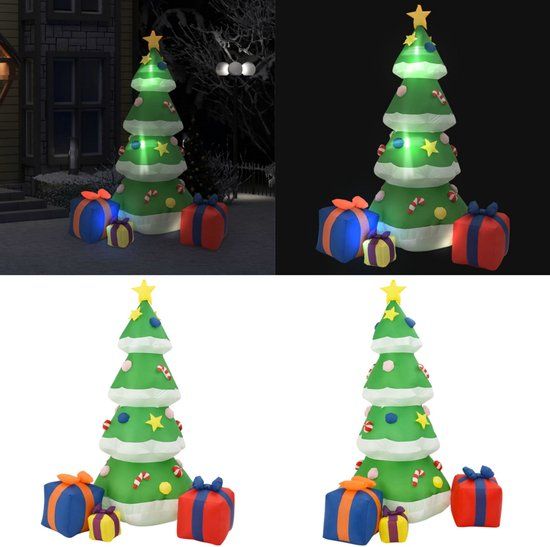 vidaXL Kerstboom Opblaasbaar LED Binnen/Buiten 240 cm