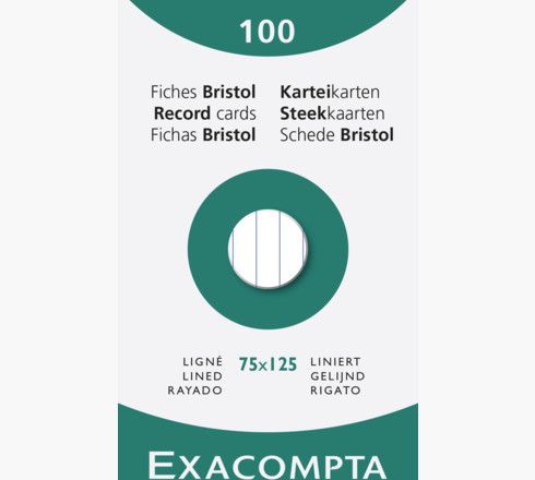 Exacompta System Card 75 x 125 mm Lined White