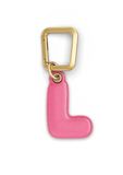 UNTAGS - Charm letter L - materiaal met ledereffect - inclusief gouden metalen gesp - roze