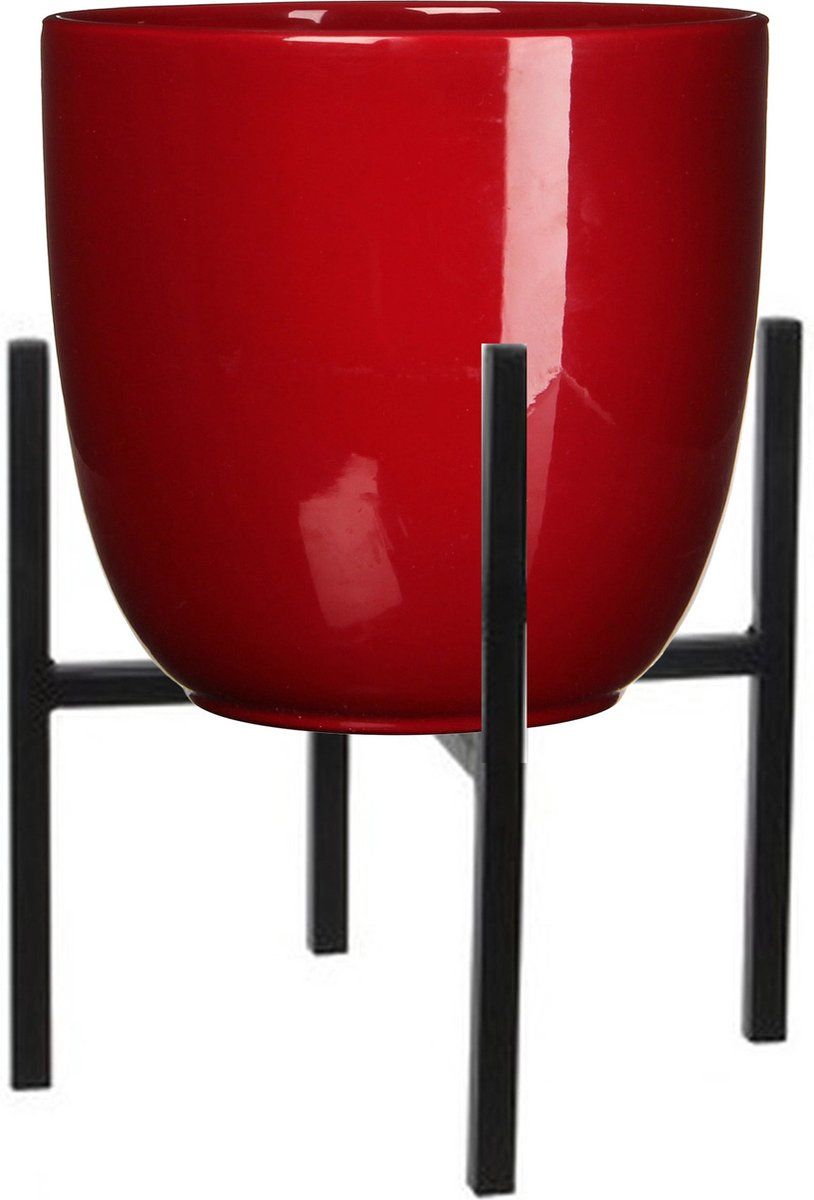 Mica Decorations Bloempot - D25 x H23 cm rood - keramiek