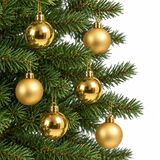 Decoris kleine kerstballen - 32x st - goud - 4 cm - kunststof