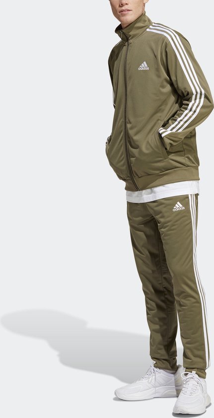 adidas Sportswear Basic 3-Stripes Tricot Trainingspak - Heren - Groen- 2XL