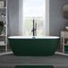 Hudson Reed Otterton Baignoire îlot Moderne Ovale avec Deux Dossiers - Vert (Evergreen) et Trop-plein Noir | 160cm x 75cm
