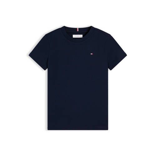 Tommy Hilfiger T-shirt - donkerblauw Jongens Katoen Ronde hals Effen - maat 140