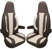 Bremer Sitzbezüge Premium Camper stoelhoezen voor Fiat WPL411 in Bruin/Beige (2 losse stoelen)