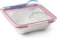 BB lunchbox vierkant wit/roze - kunststof