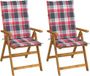 Maison Exclusive - Fauteuil Pliant Inclinable (lot De 2) Avec Coussin, En Bois D'Acacia Massif