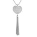 Deja Jewels Zilverkleurige lange damesketting met hart en kwastje