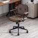 Wahson Fauteuil de bureau pivotant moderne fauteuil de bureau réglable en hauteur chaise à roulettes pour bureau/travail, cuir PU, marron