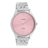 OOZOO Timepieces C9982 Unisex Polshorloge Roze Wijzerplaat Zilverkleurig Stalen Band