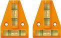 ProPlus Mini driehoek waterpas - 2x - voor vaste bevestiging - 58 x 44 mm - 2 libellen - met schroefgaten