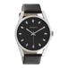 OOZOO Timepieces - Zilverkleurig horloge met zwarte leren band - C10818