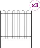 vidaXL - Tuinhek - BOXTEL - 3 st - 5,1 x 1,5 m - Poedergecoat staal - Grijs