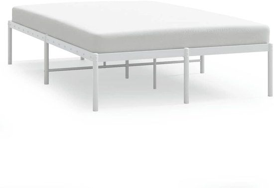 vidaXL Bedframe metaal wit 120x200 cm