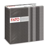 Fato - Droge papieren servetten, Airlaid, stoffen effect, 50 stuks servetten, grootte 40x40 gevouwen in 4, Black Tweed Design