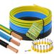 INVOLT H07V-K 6 mm² Câble de câblage - 5 m - Noir - 2 m Bleu + Vert Jaune