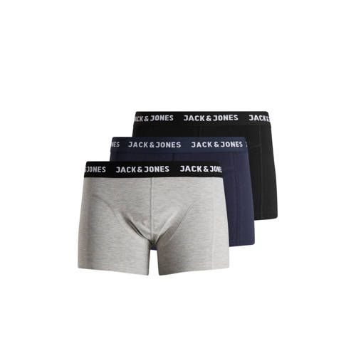 Jack & Jones boxershort (set van 3) - zwart, grijs, Donkerblauw