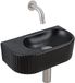QeramiQ Fuente robinet – semi-rond – 40x21.5x12 cm – noir mat – céramique – sans trou de robinetterie