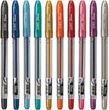 10 Linc Shine 10 x Sparkled GLITTER Gelpennen 0,7 mm FINE Tip 10 kleuren