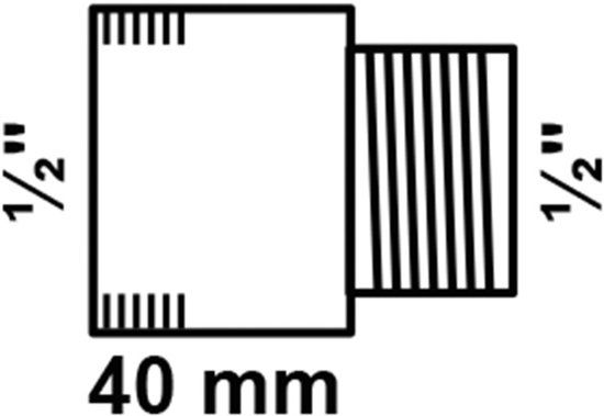 KIRCHHOFF MS kraan verlengstuk, chroom, 1/2" x 40 mm