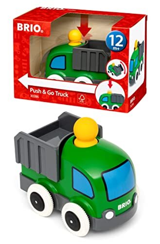 brio BRIO 30286 Push & Go LKW - Mit kindgerechter Startfunktion und kippbarer Ladefläche - Empfohlen für Kinder ab 12 Monaten